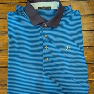 Greyson Striped Golf Polo Logo